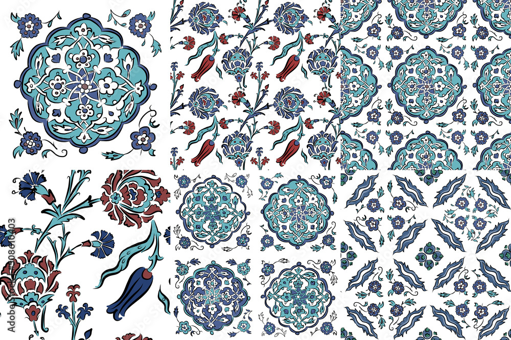 Poster abstract tiled turkish pattern for your design