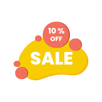 Sale 10, bubble banner design template, discount tag, buy now, vector illustration