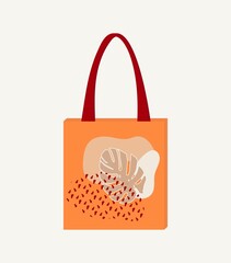 beach bag with print. shopper. vector illustration.