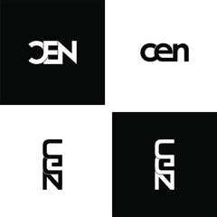 cen letter original monogram logo design set