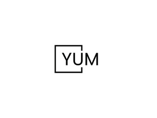 YUM letter initial logo design vector illustration