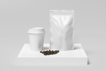 Coffee Cup & Pouch Packaging Mockup