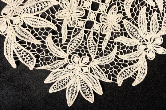 decorative lace on black background