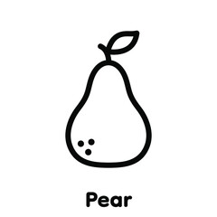 Pear linear icon, Vector, Illustration.