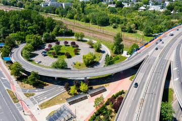 Sosnowiec, Dabrowa Basin. Aerial view of city center of Sosnowiec. Poland.