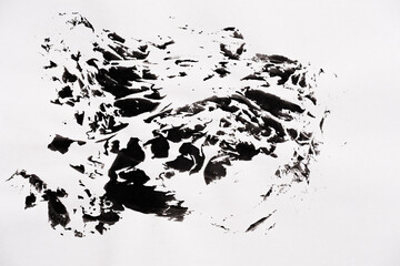 Abstract black white texture on white paper like a marble