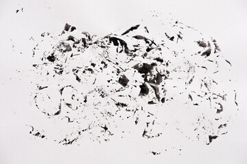Abstract black white texture on white paper like a marble