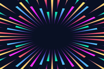 Firework vector background. Sunburst colorful strips. 10 eps