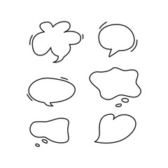 Hand draw speech bubble vector set. Сollection of frame border.