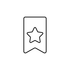 Bookmark with star outline editable vector icon