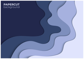 abstract gray wave papercut background
