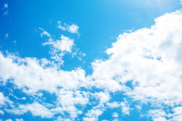 Naklejka na ściany i meble Blue sky with clouds selective focus