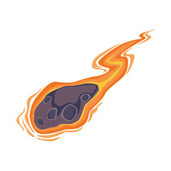 Asteroid semi flat color vector object. Full sized item on white. Moving rock and gases body. Solar system element simple cartoon style illustration for web graphic design and animation