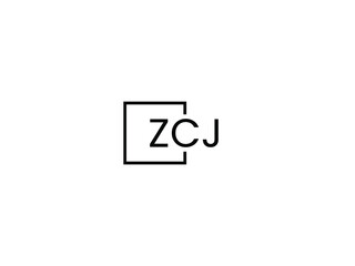 ZCJ letter initial logo design vector illustration