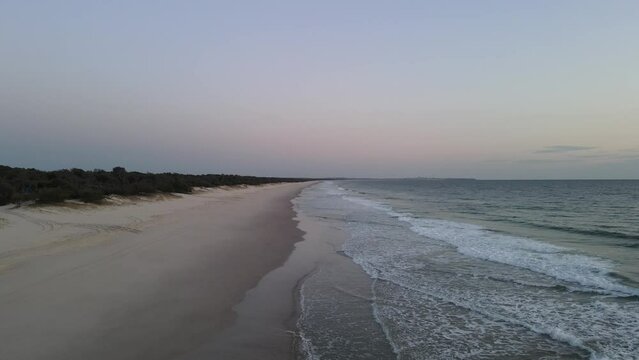 Aerial view of the beach at Bribie Island