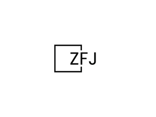 ZFJ letter initial logo design vector illustration