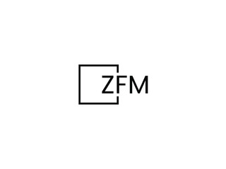 ZFM letter initial logo design vector illustration