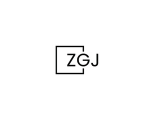 ZGJ letter initial logo design vector illustration