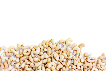 Cashew nuts isolated on white background