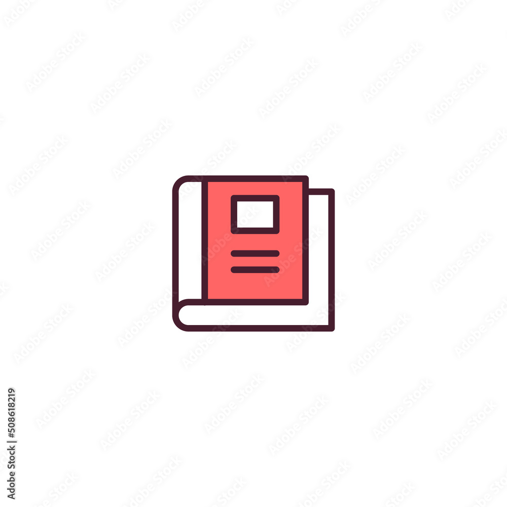 Poster book filled line icon. linear style sign for mobile concept and web design. book filled line vector 