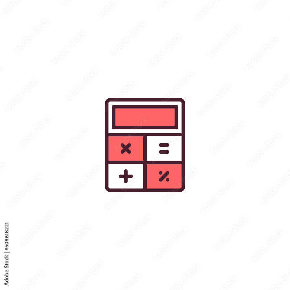 Aufkleber calculator filled line icon. linear style sign for mobile concept and web design. calculator filled 