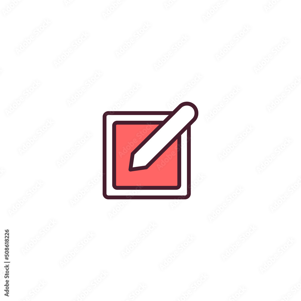 Poster edit write filled line icon. linear style sign for mobile concept and web design. edit write filled 