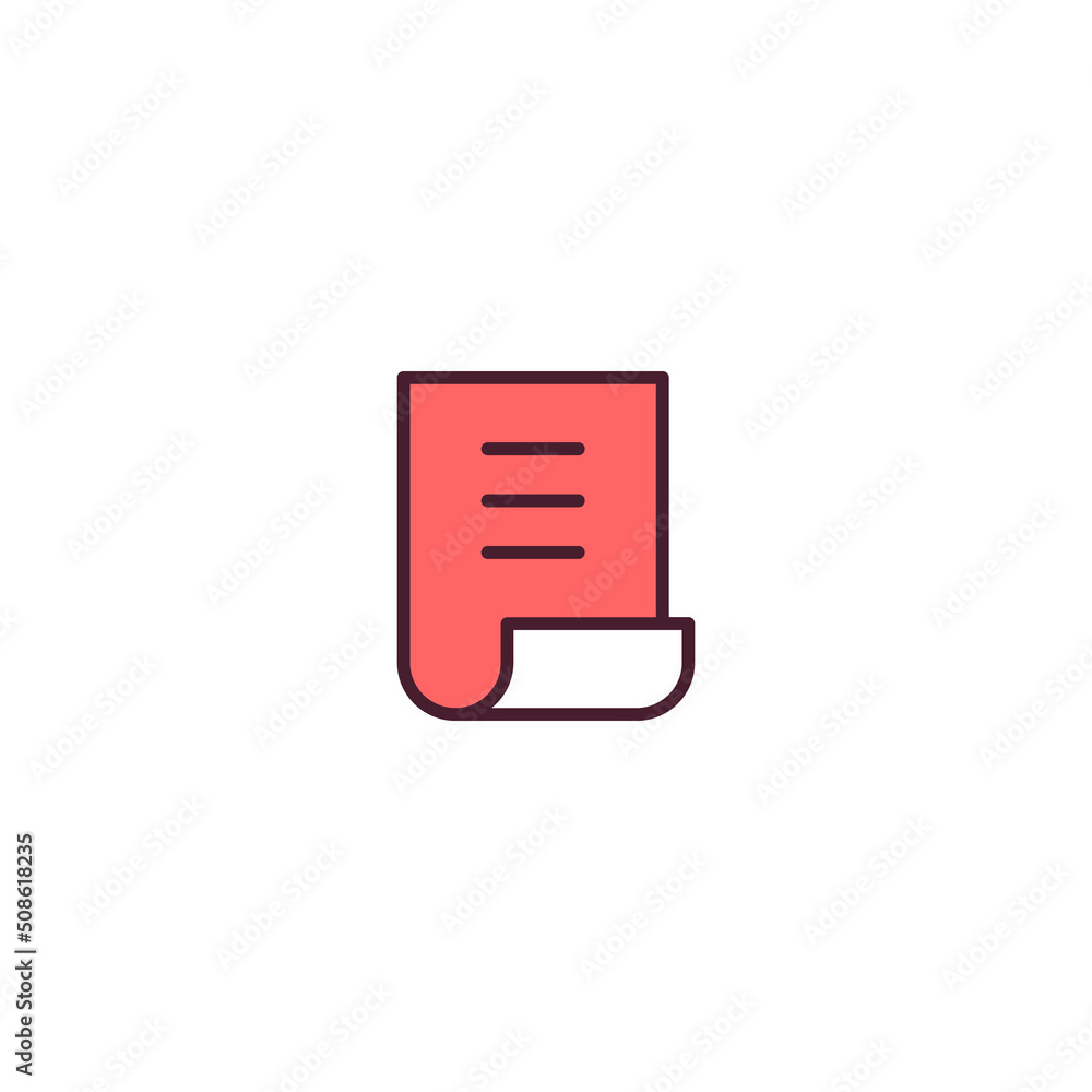 Poster paper document filled line icon. linear style sign for mobile concept and web design. paper document