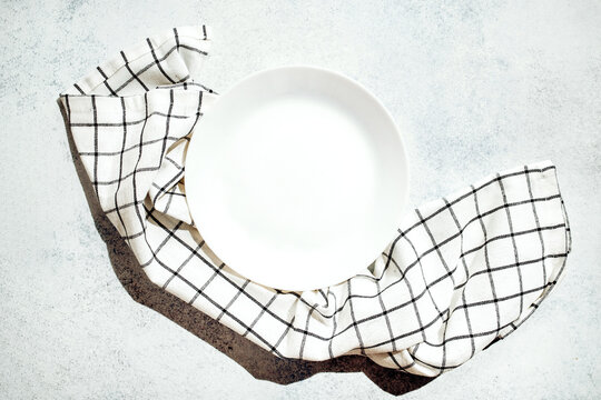 Empty plate and towel