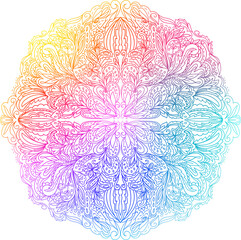 Vector illustration of mandala. Light, peace and spirit concept. Tattoo, spiritual yoga. - obrazy, fototapety, plakaty