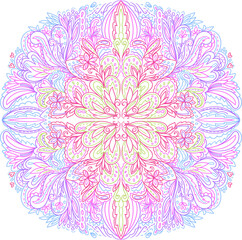 Vector illustration of mandala. Light, peace and spirit concept. Tattoo, spiritual yoga. - 508620271