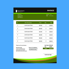 Corporate invoice design