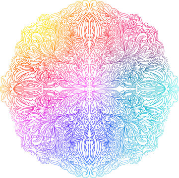 Vector illustration of mandala. Light, peace and spirit concept. Tattoo, spiritual yoga.