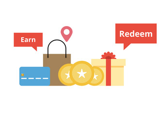 Loyalty program vector. Marketing and business concept. Creating long term customer relationship. Flat illustration on white background.