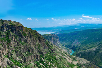 Obraz premium mountain landscape, view of the canyon of the Sulak river in Dagestan