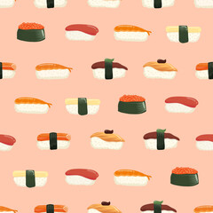 Sushi seamless pattern