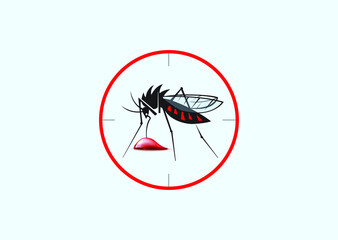 World Malaria Day concept. Mosquito are sucking blood. Mosquito is dangerous for people. vector illustrations.