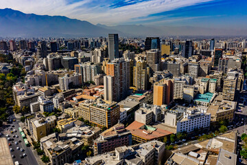 Obraz premium Aerial Cityscape of Santiago de Chile