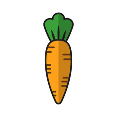 Illustration of a carrot in cartoon style.