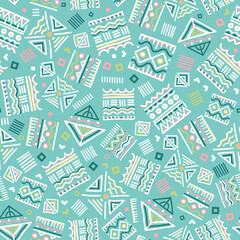 Hand drawn abstract seamless pattern, ethnic background, african style - great for textiles, banners, wallpapers, wrapping - vector design