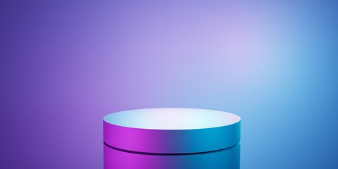 3d rendering of purple and blue abstract geometric background. Cyberpunk concept. Scene for advertising, technology, showroom, banner, cosmetic, fashion, business, metaverse. Sci-Fi Illustration.