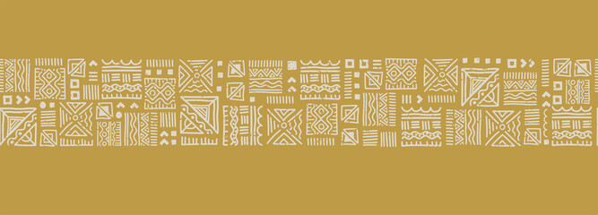 Hand drawn abstract seamless pattern, ethnic background, african style - great for textiles, banners, wallpapers, wrapping - vector design