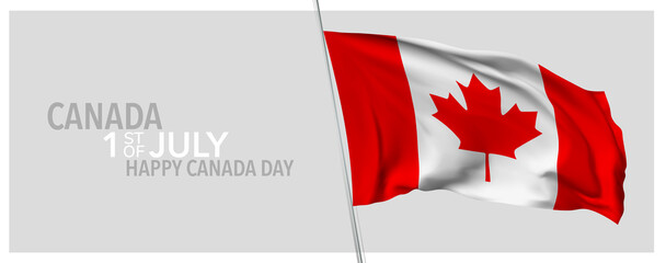 Obraz na płótnie Canvas Canada happy independence day greeting card, banner with template text vector illustration