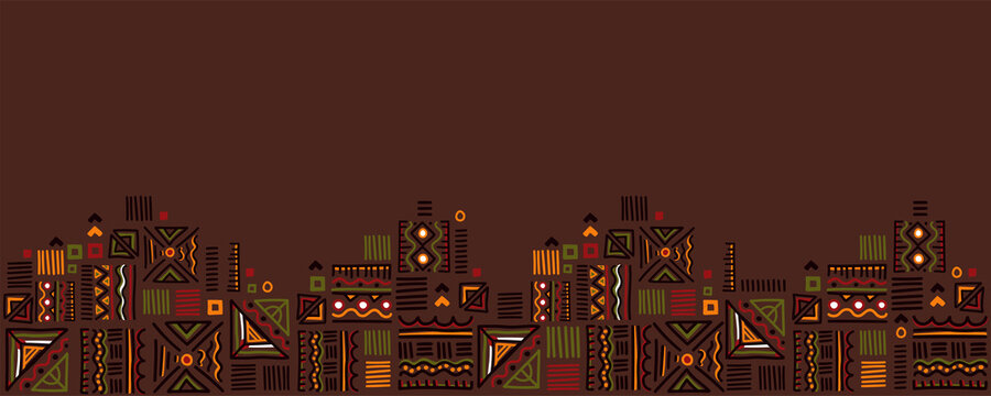 Hand drawn abstract seamless pattern, ethnic background, african style - great for textiles, banners, wallpapers, wrapping - vector design
