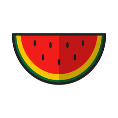 Vector illustration of watermelon, cartoon style.