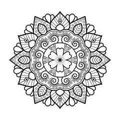 Mandala KDP coloring pages. Black and white coloring book pattern. Line art  Mandala pattern vector. Indian ethnic style Islamic mandala design