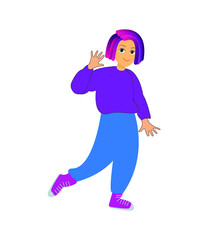 Cartoon character girl. Portrait or avatar for a woman. Stylish and fashionable female avatars highlighted on a white background. Illustration of a woman, young woman. flat vector 
