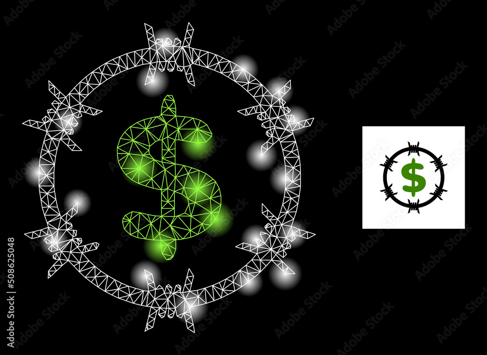 Poster glowing net bank jail constellation icon with light spots. illuminated vector constellation based on