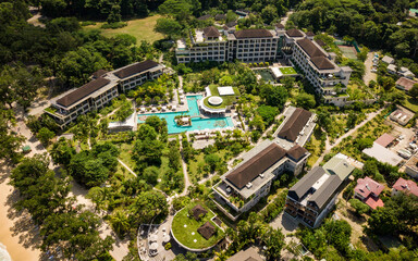 Aerial views of Seychelles islands, a paradise place (aerial drone photo). Seychelles