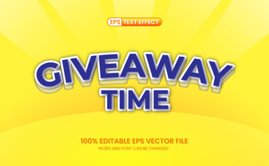 Giveaway Time Text Effect, EPS free vector editable