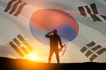 Concept - armed forces of Korea. Greeting card for Memorial Day, Liberation Day. Korean celebration.